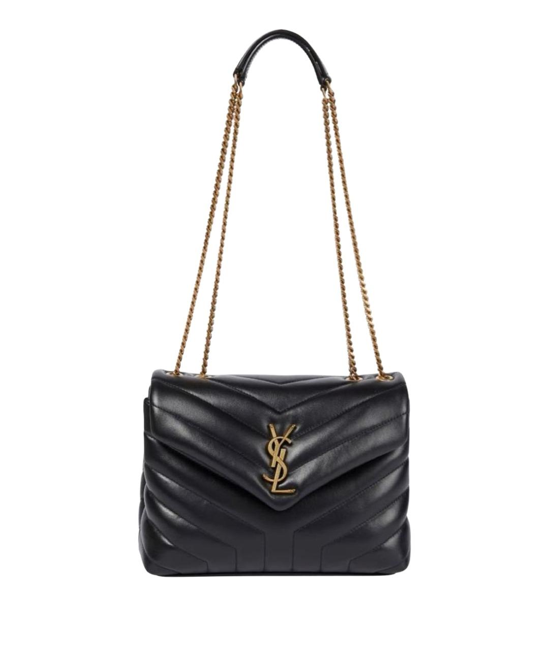 SAINT LAURENT Черная кожаная сумка через плечо, фото 1