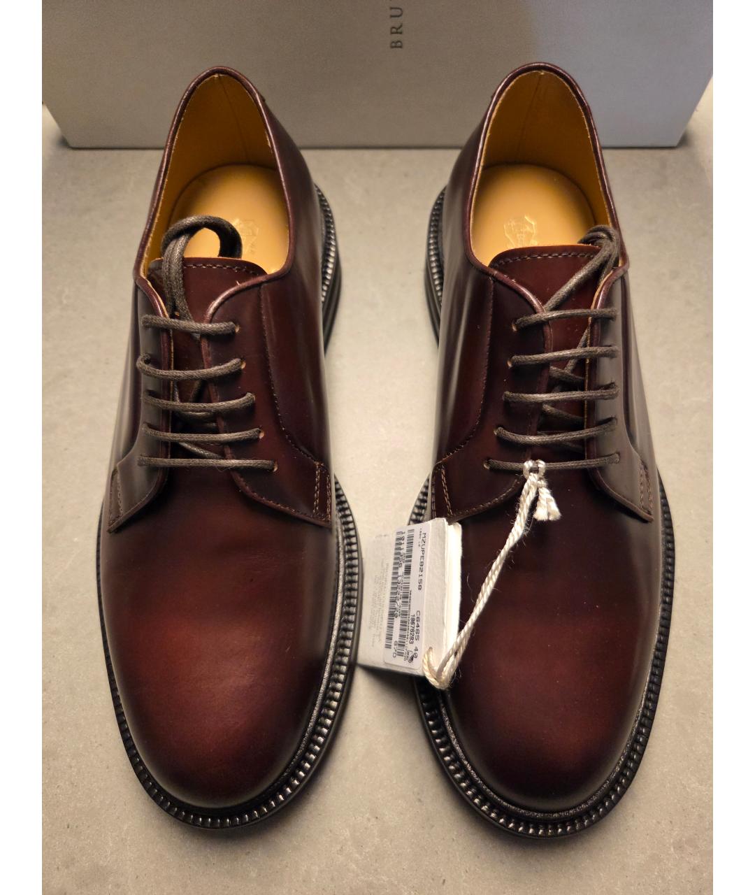BRUNELLO CUCINELLI Коричневые кожаные туфли, фото 2