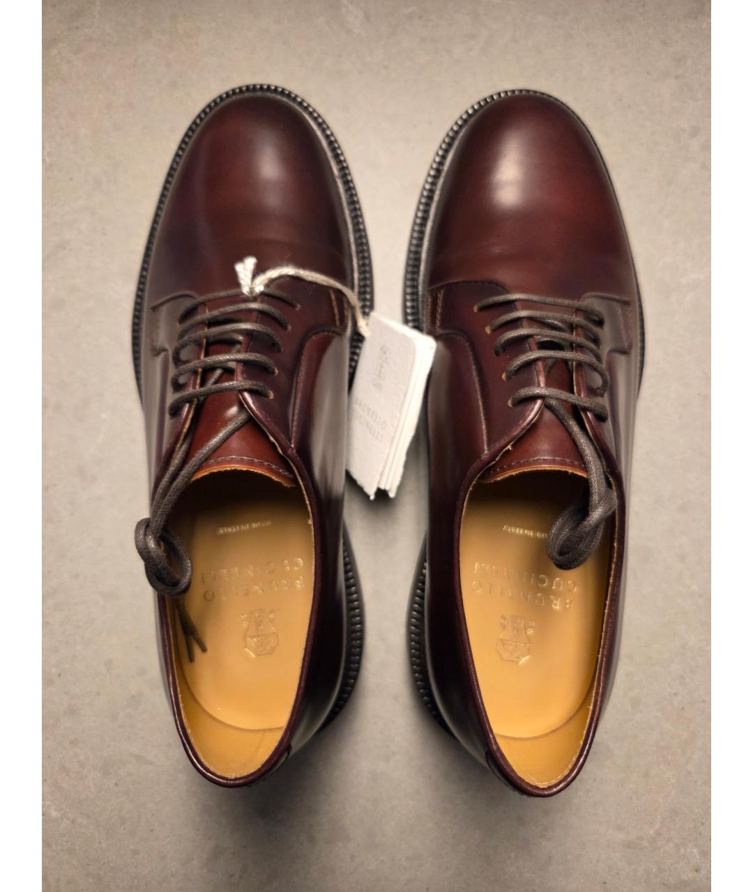 BRUNELLO CUCINELLI Коричневые кожаные туфли, фото 3