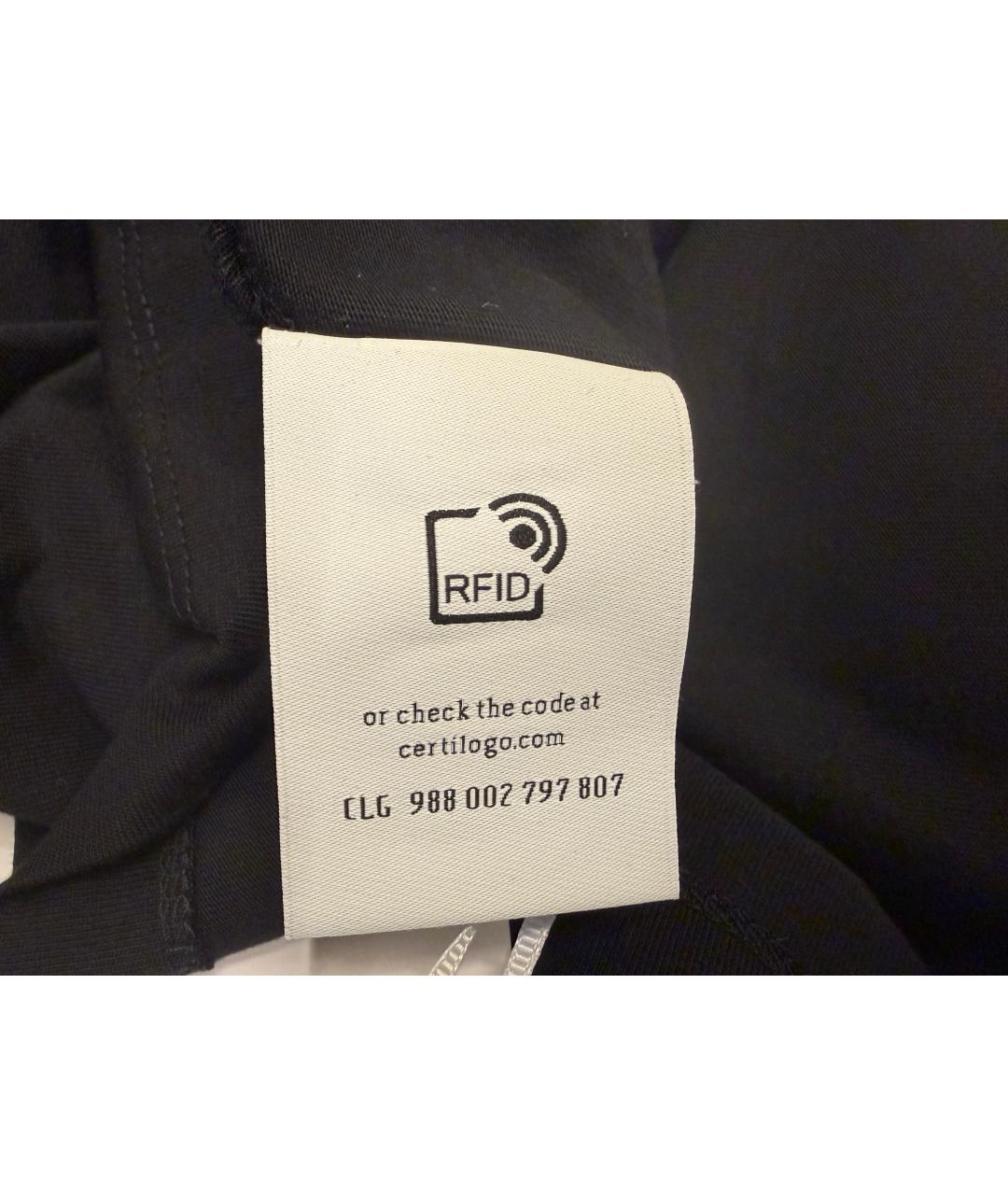 OFF-WHITE Черная хлопко-эластановая футболка, фото 9