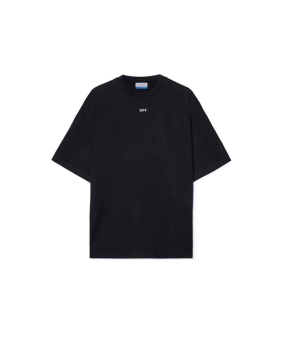 OFF-WHITE Черная хлопко-эластановая футболка, фото 1