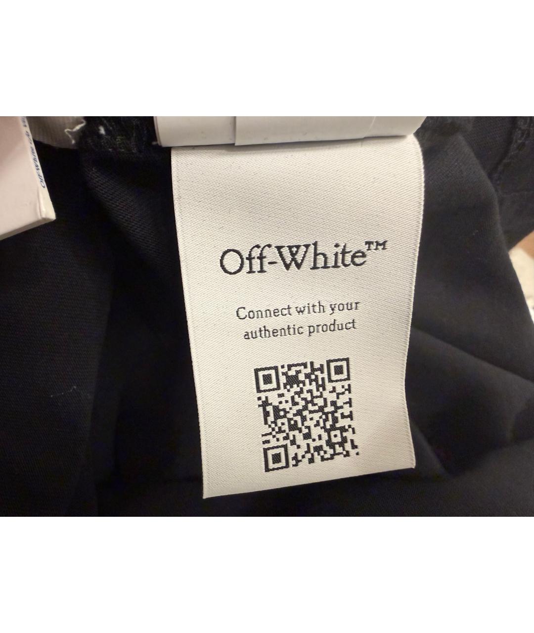 OFF-WHITE Черная хлопко-эластановая футболка, фото 8