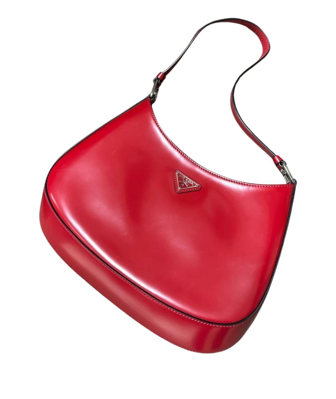 PRADA Красная кожаная сумка с короткими ручками, фото 1
