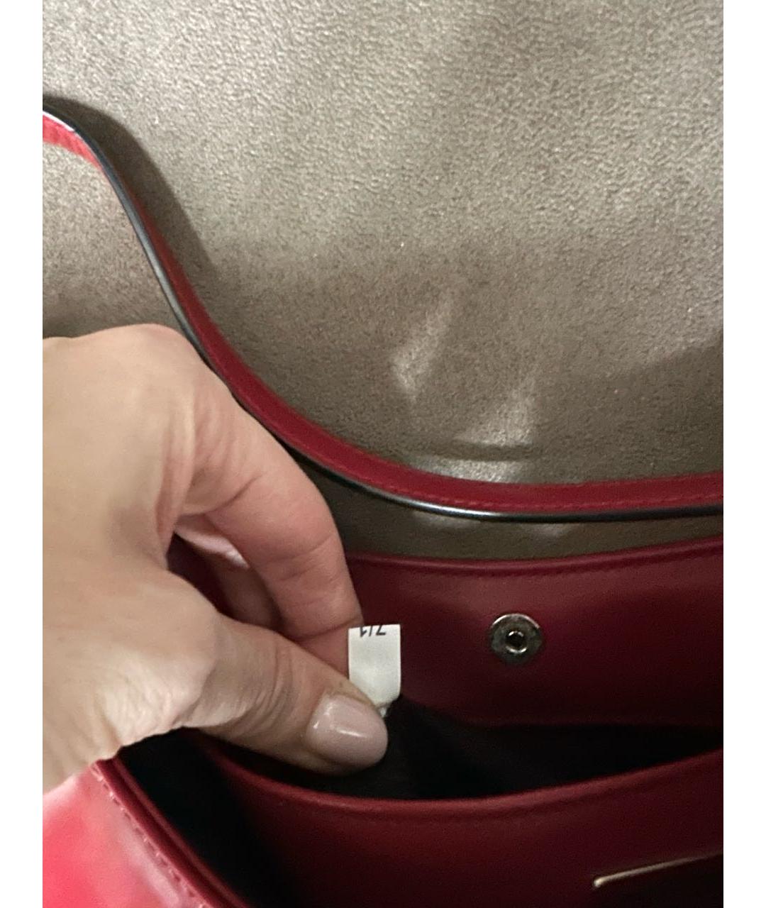 PRADA Красная кожаная сумка с короткими ручками, фото 8
