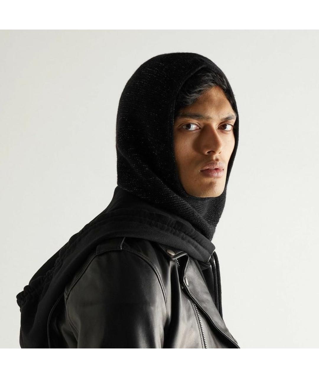 SAINT LAURENT Черный кашемировый капюшон, фото 4