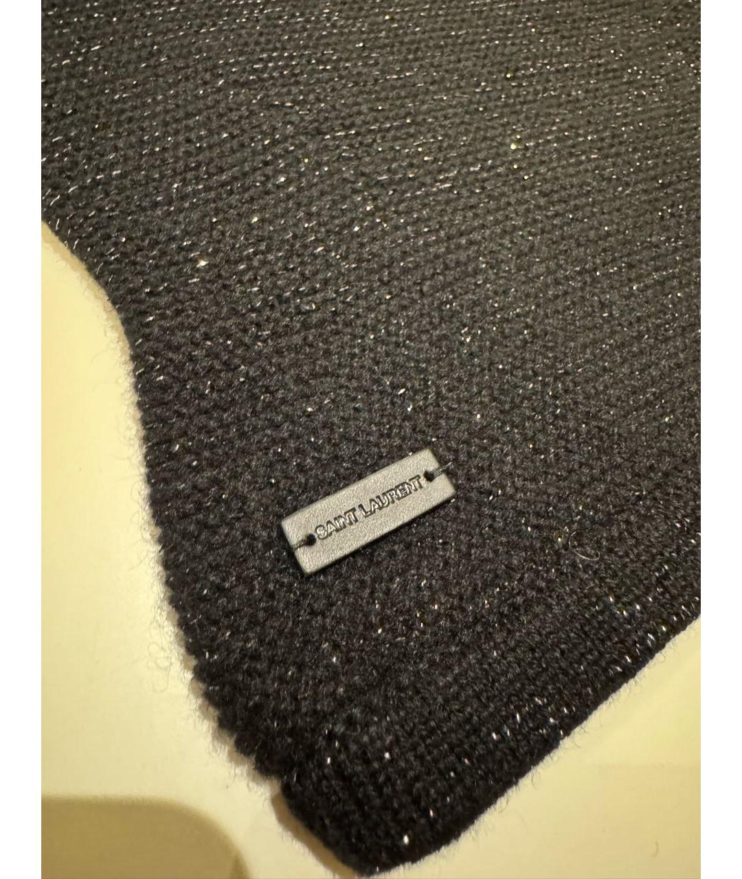 SAINT LAURENT Черный кашемировый капюшон, фото 3