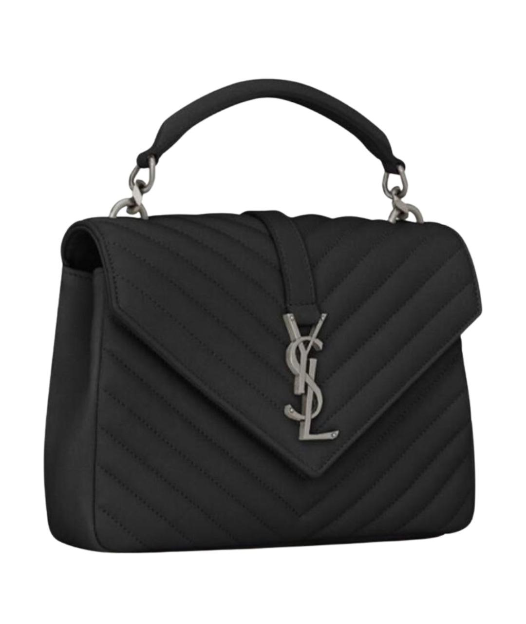 SAINT LAURENT Черная кожаная сумка через плечо, фото 1