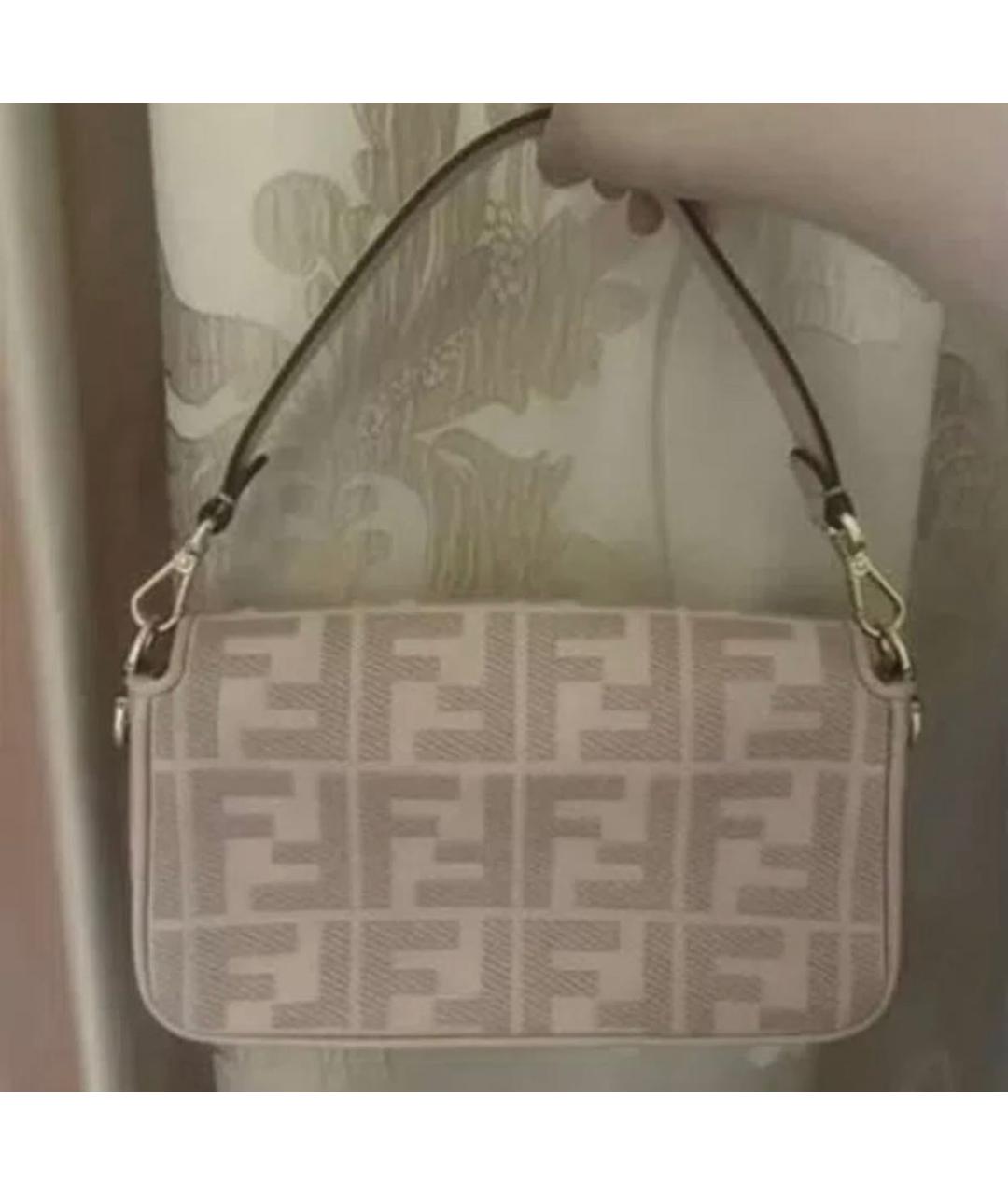 FENDI Розовая тканевая сумка с короткими ручками, фото 2