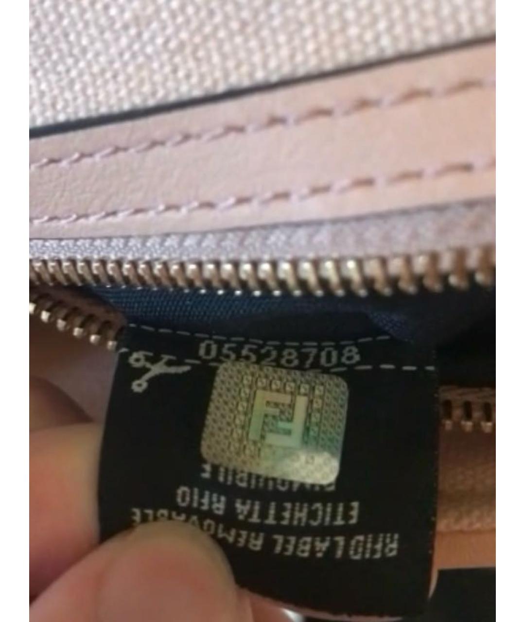 FENDI Розовая тканевая сумка с короткими ручками, фото 4