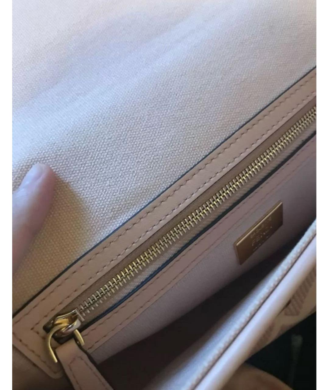 FENDI Розовая тканевая сумка с короткими ручками, фото 3