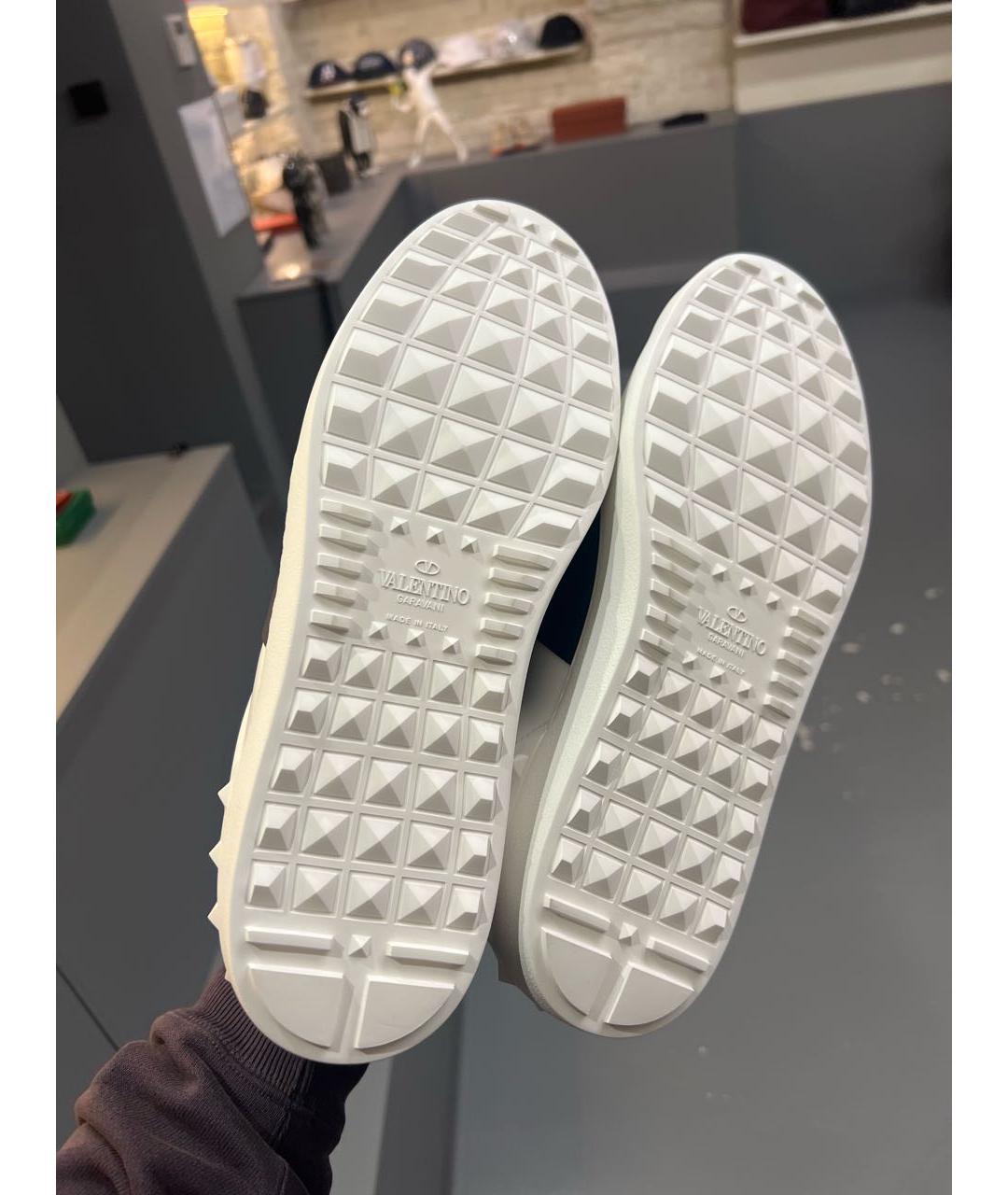 VALENTINO Белые кожаные низкие кроссовки / кеды, фото 6