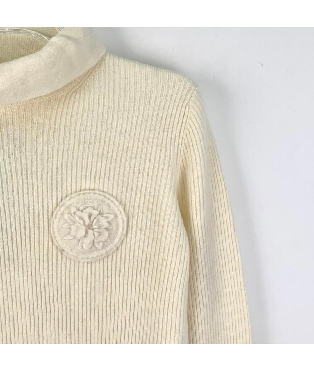 CHANEL Белый шерстяной джемпер / свитер, фото 2