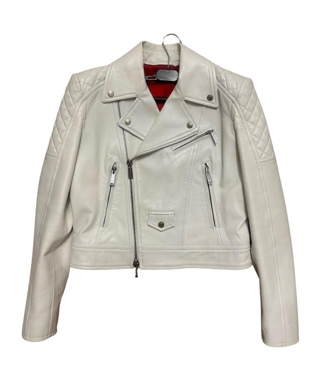 DSQUARED2 Белая кожаная куртка, фото 1