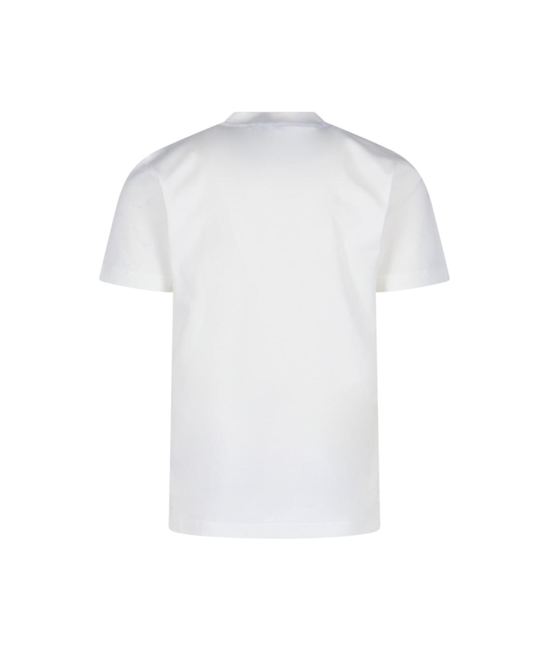 BURBERRY Белая хлопковая футболка, фото 2