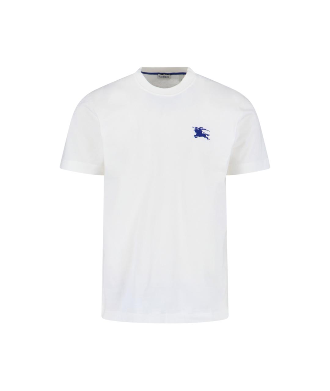 BURBERRY Белая хлопковая футболка, фото 1
