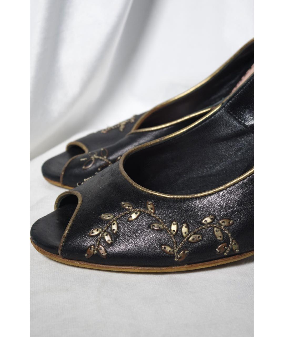 JOHN GALLIANO Черные кожаные босоножки, фото 8