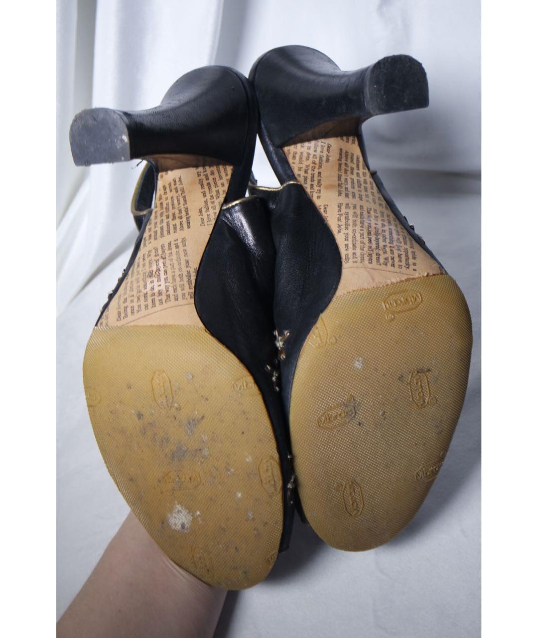 JOHN GALLIANO Черные кожаные босоножки, фото 7