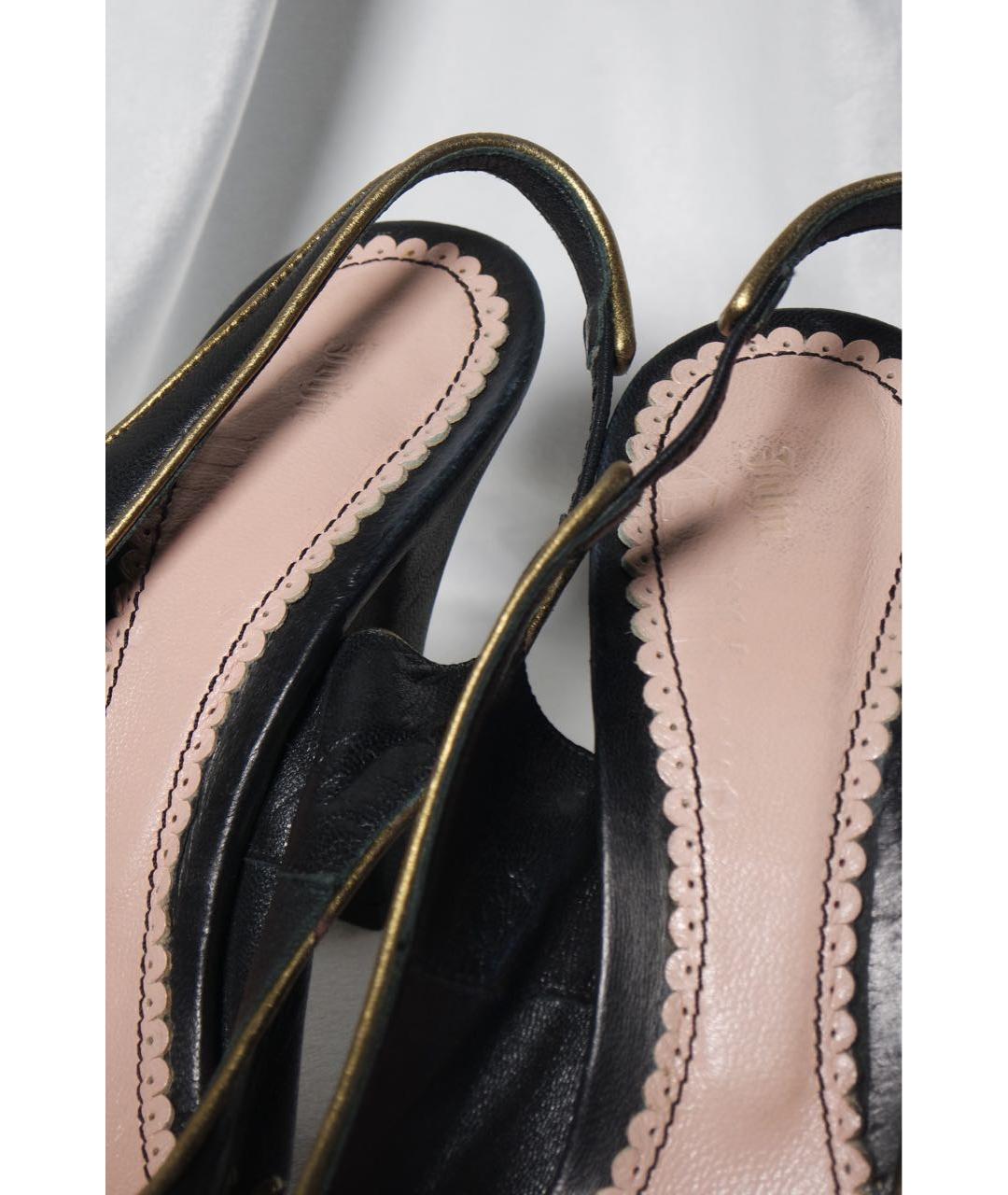 JOHN GALLIANO Черные кожаные босоножки, фото 6