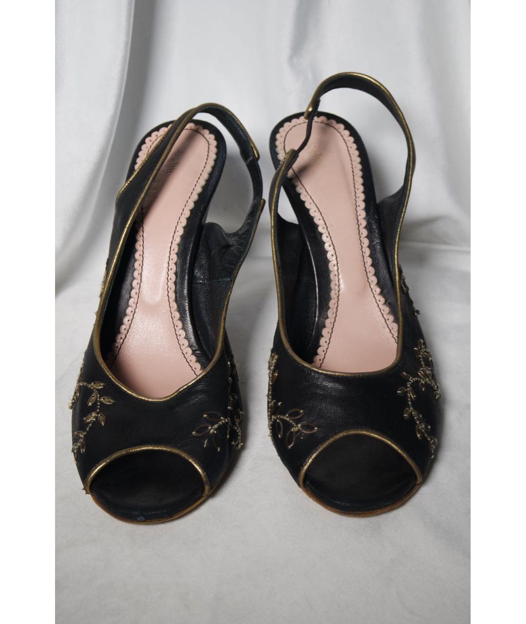 JOHN GALLIANO Черные кожаные босоножки, фото 2