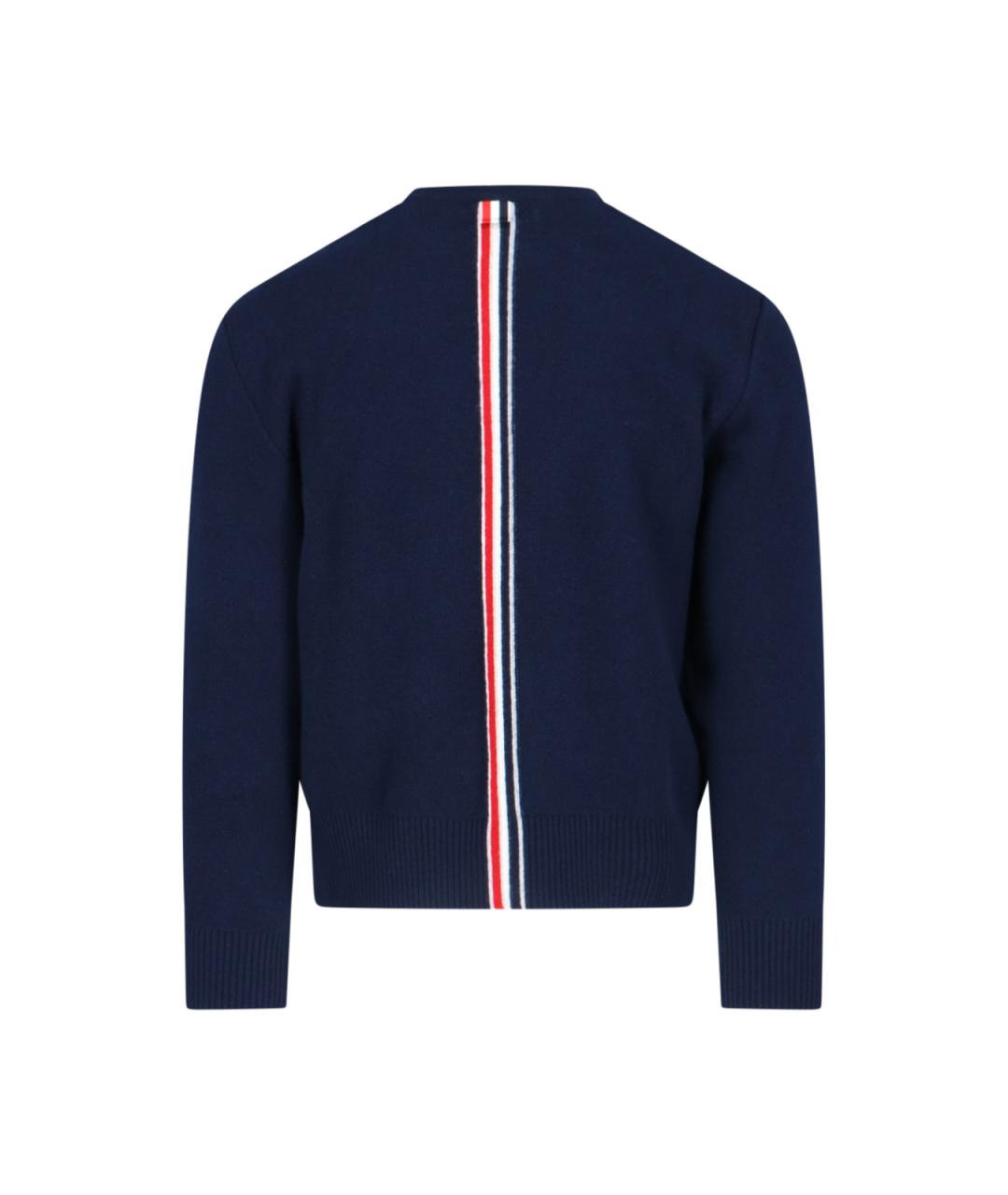 THOM BROWNE Синий шерстяной джемпер / свитер, фото 2