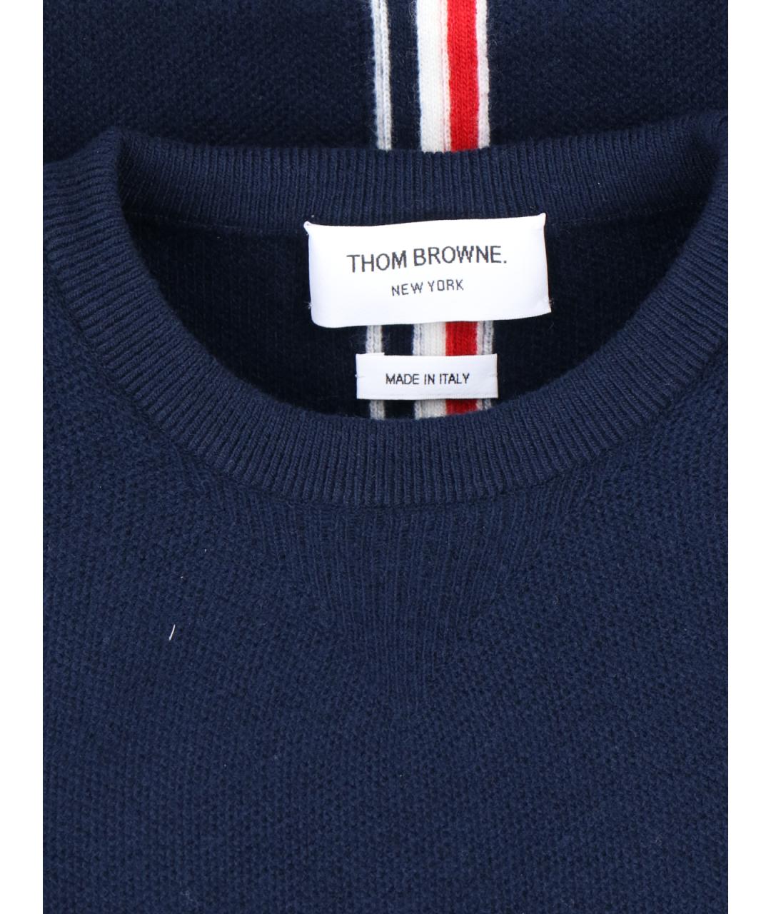 THOM BROWNE Синий шерстяной джемпер / свитер, фото 4