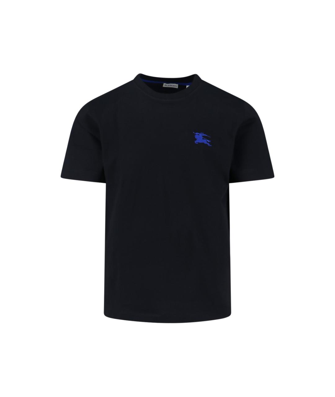 BURBERRY Черная хлопковая футболка, фото 1