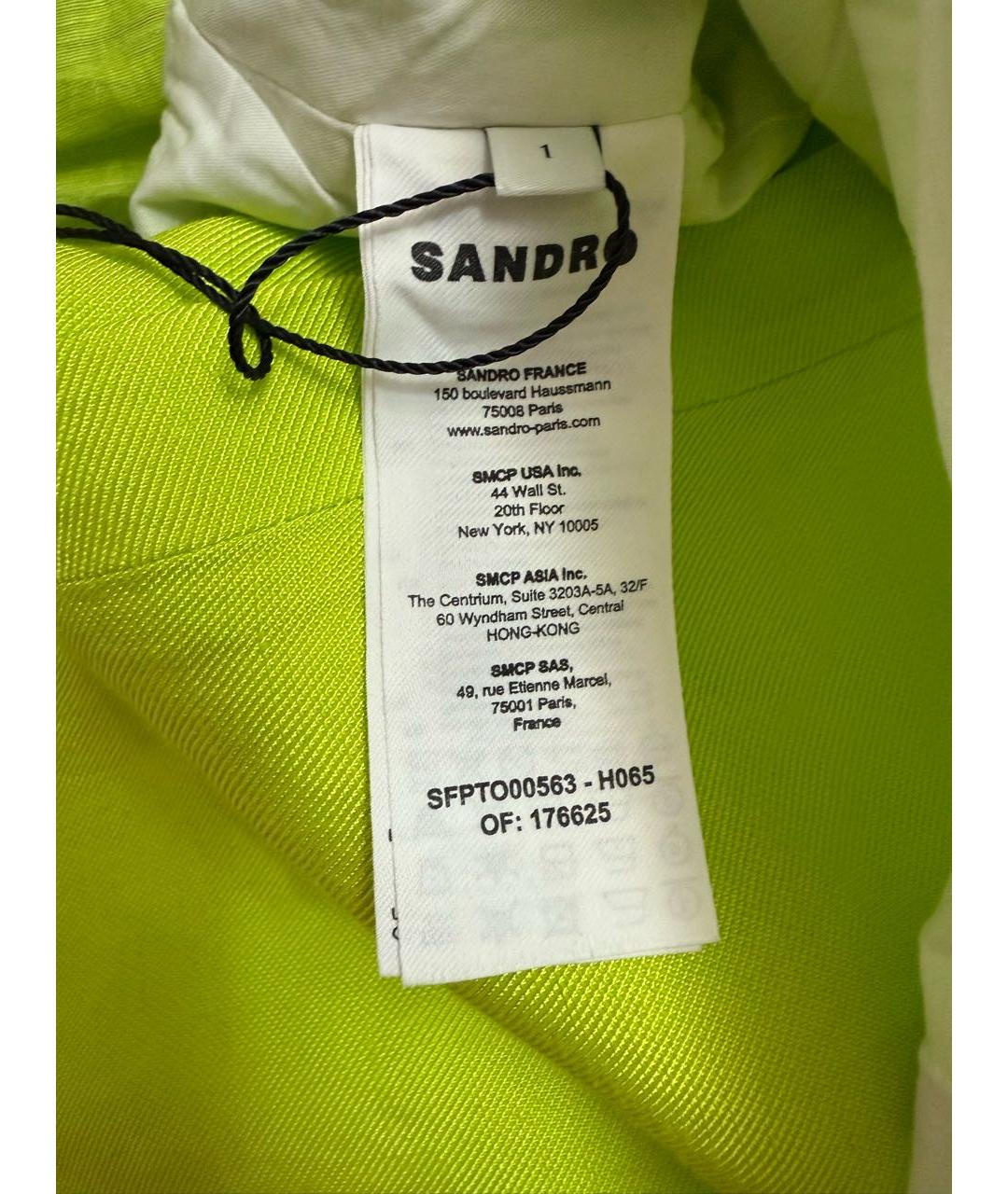 SANDRO Салатовый льняной костюм с брюками, фото 3