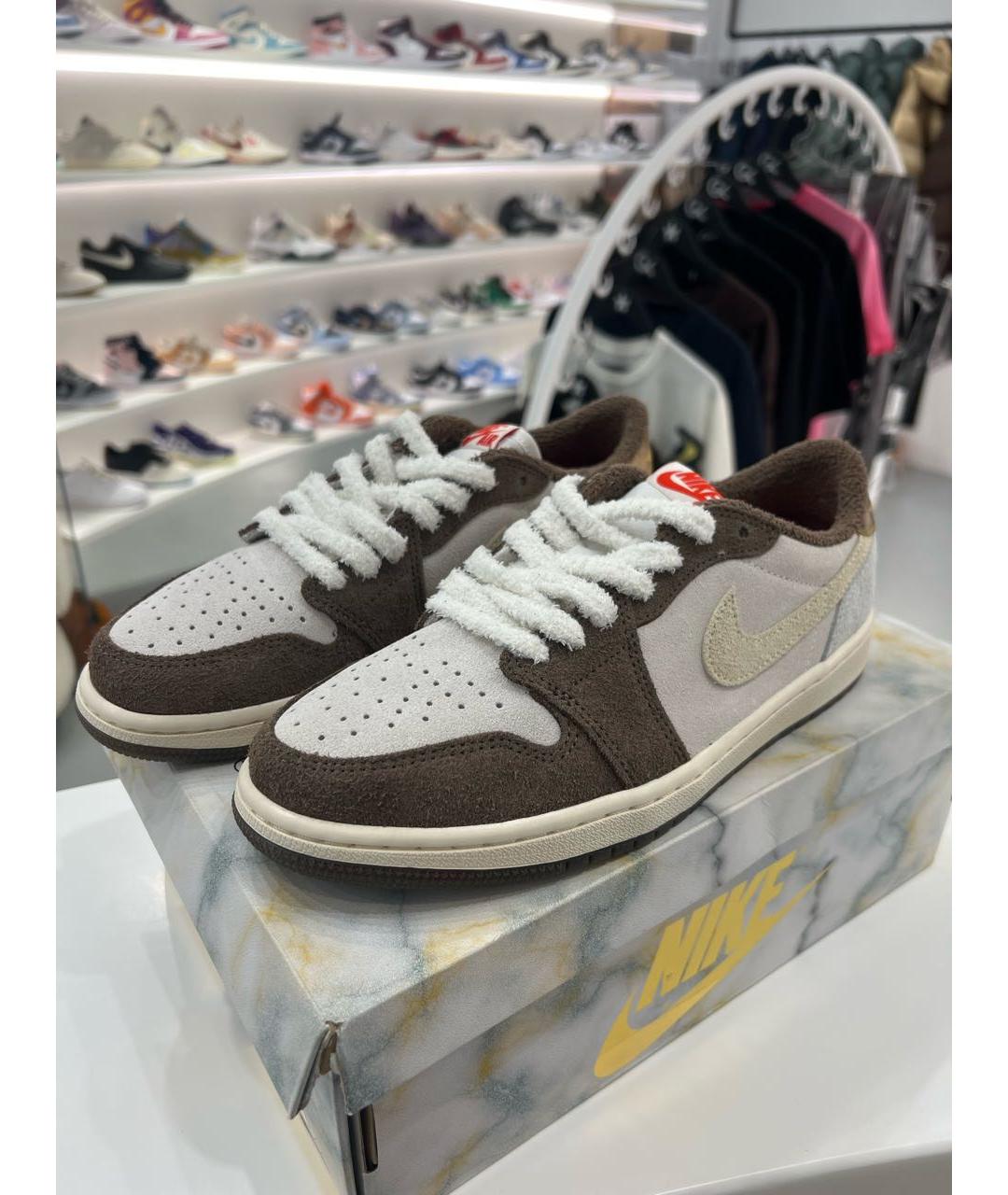 JORDAN Бежевые текстильные низкие кроссовки / кеды, фото 2