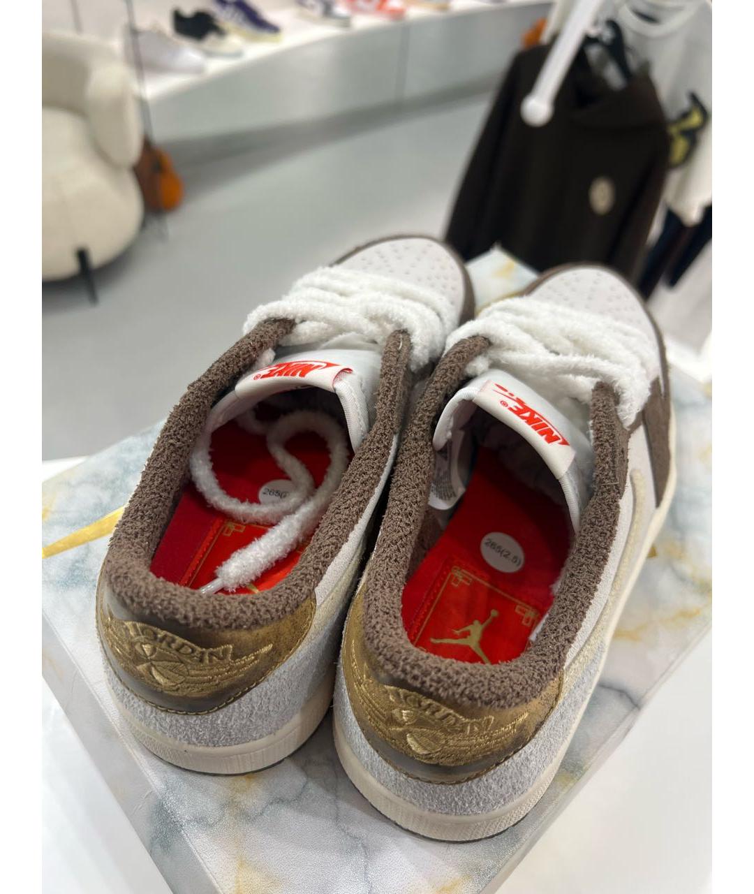 JORDAN Бежевые текстильные низкие кроссовки / кеды, фото 5