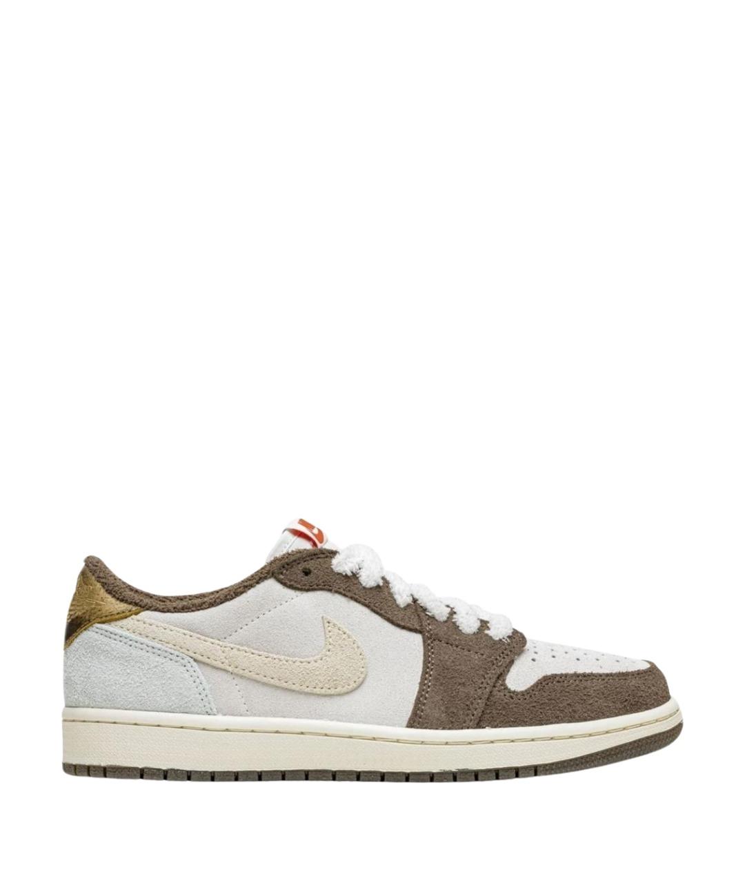 JORDAN Бежевые текстильные низкие кроссовки / кеды, фото 1