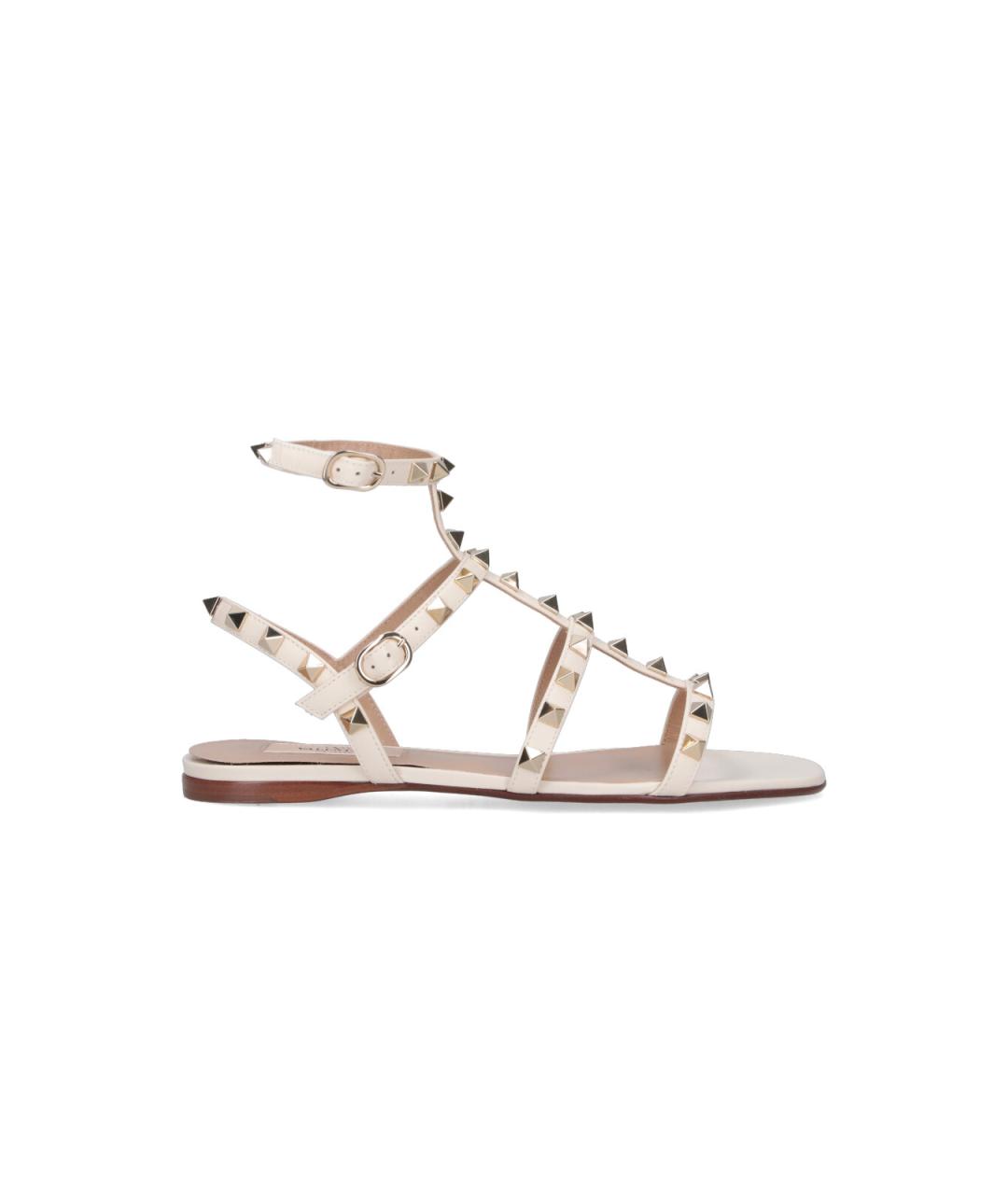VALENTINO Белые кожаные босоножки, фото 1