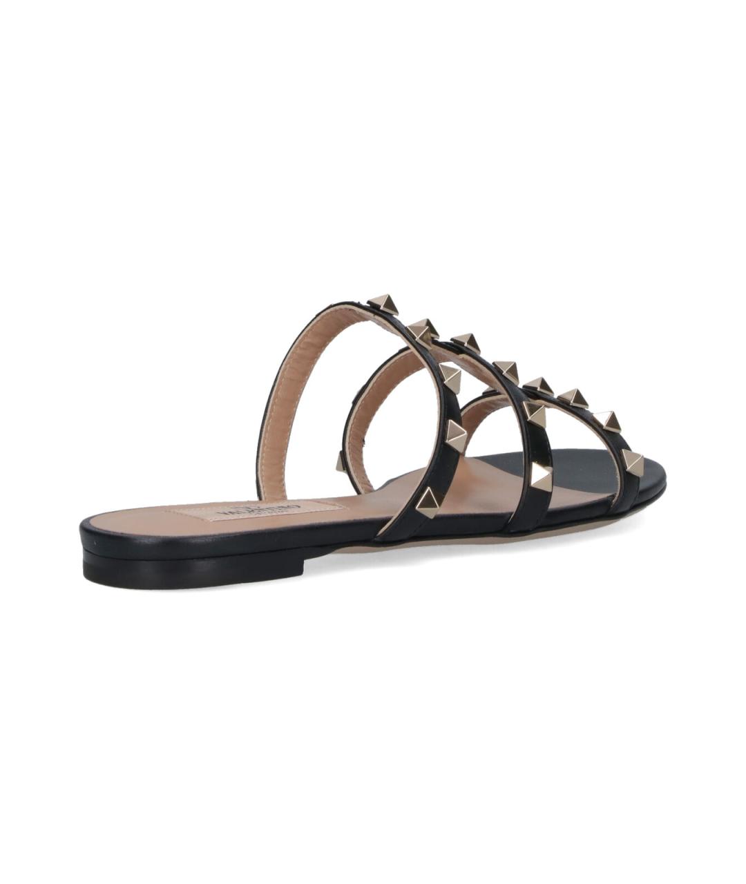 VALENTINO Черные кожаные сандалии, фото 4