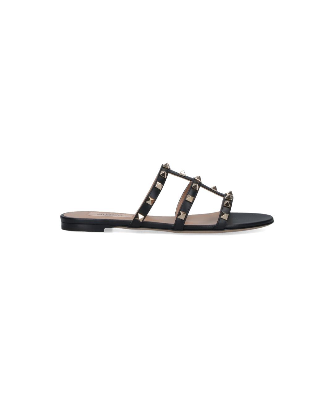 VALENTINO Черные кожаные сандалии, фото 1