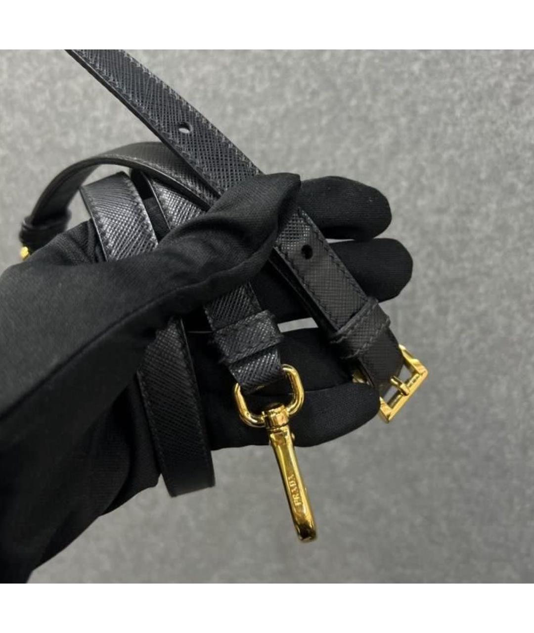 PRADA Черная кожаная сумка через плечо, фото 4