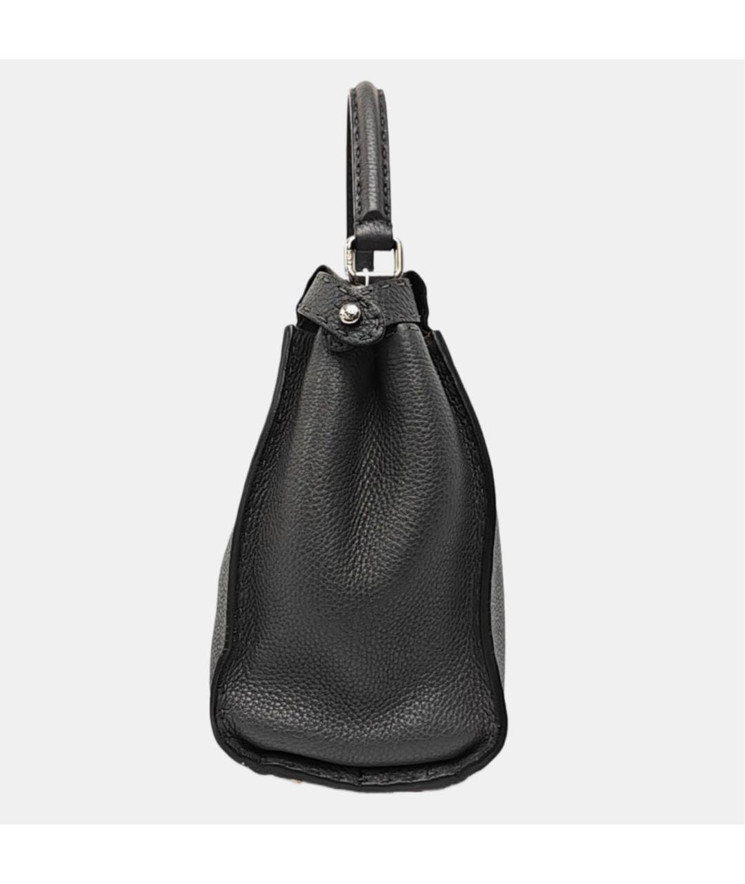 FENDI Серая кожаная сумка с короткими ручками, фото 3