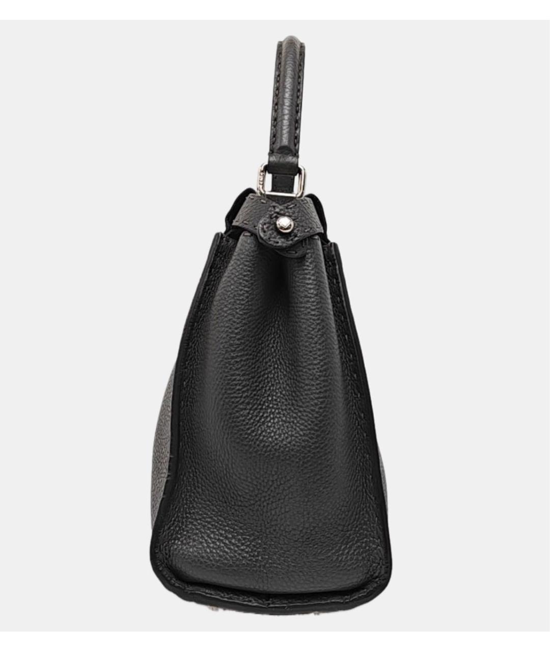 FENDI Серая кожаная сумка с короткими ручками, фото 2