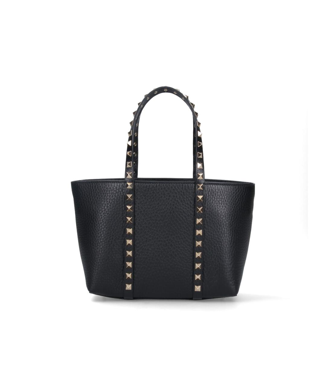 VALENTINO Черная кожаная сумка тоут, фото 1