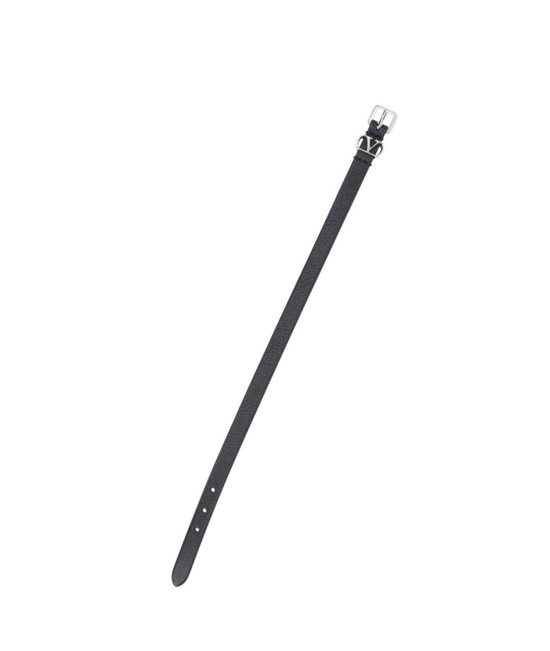 VALENTINO Черный кожаный браслет, фото 3