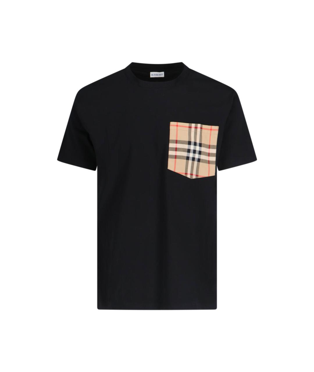 BURBERRY Черная хлопковая футболка, фото 1