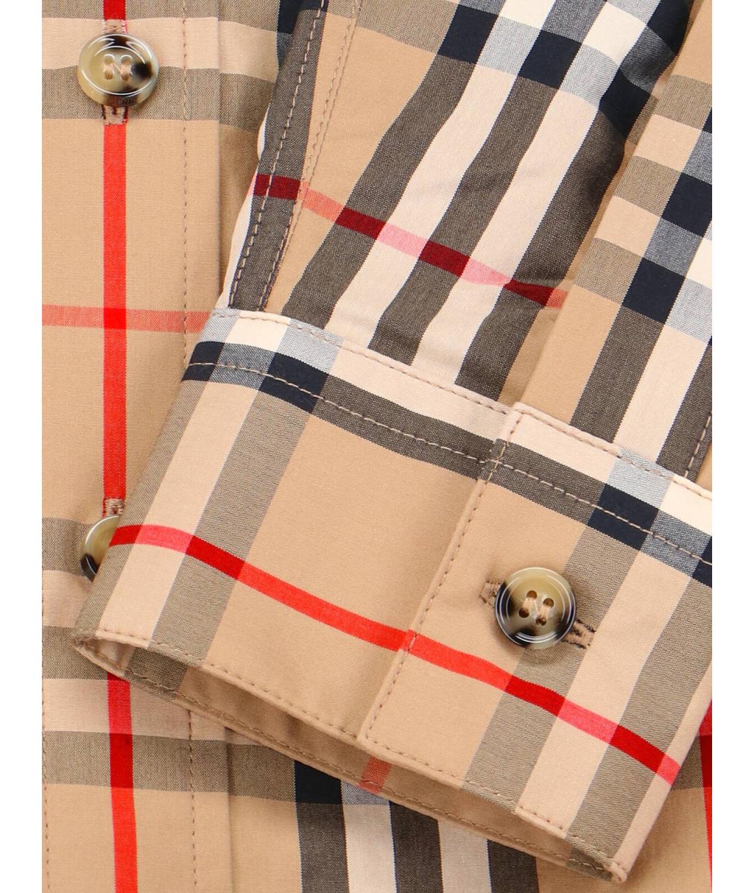 BURBERRY Бежевая хлопковая рубашка, фото 5