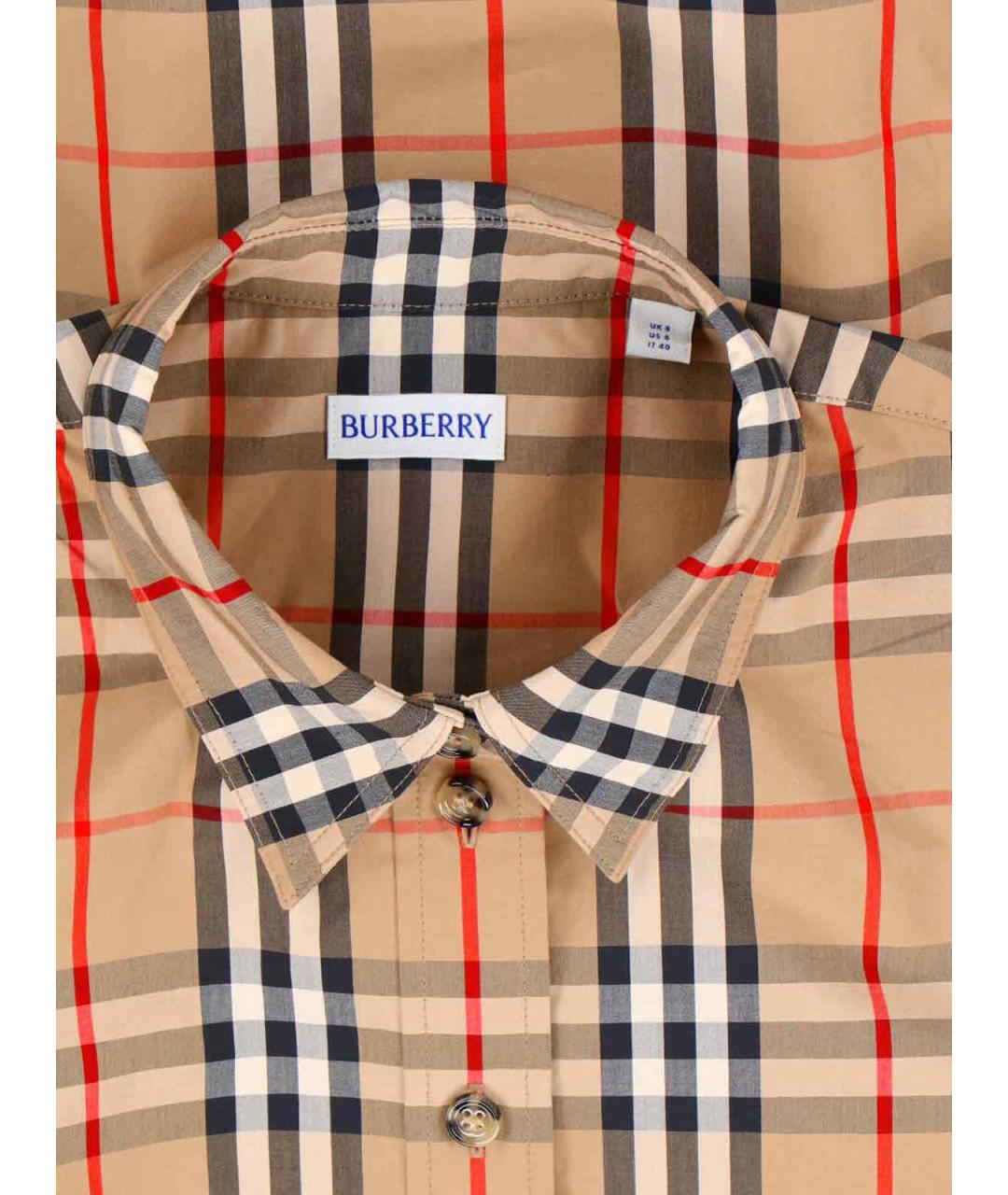 BURBERRY Бежевая хлопковая рубашка, фото 4