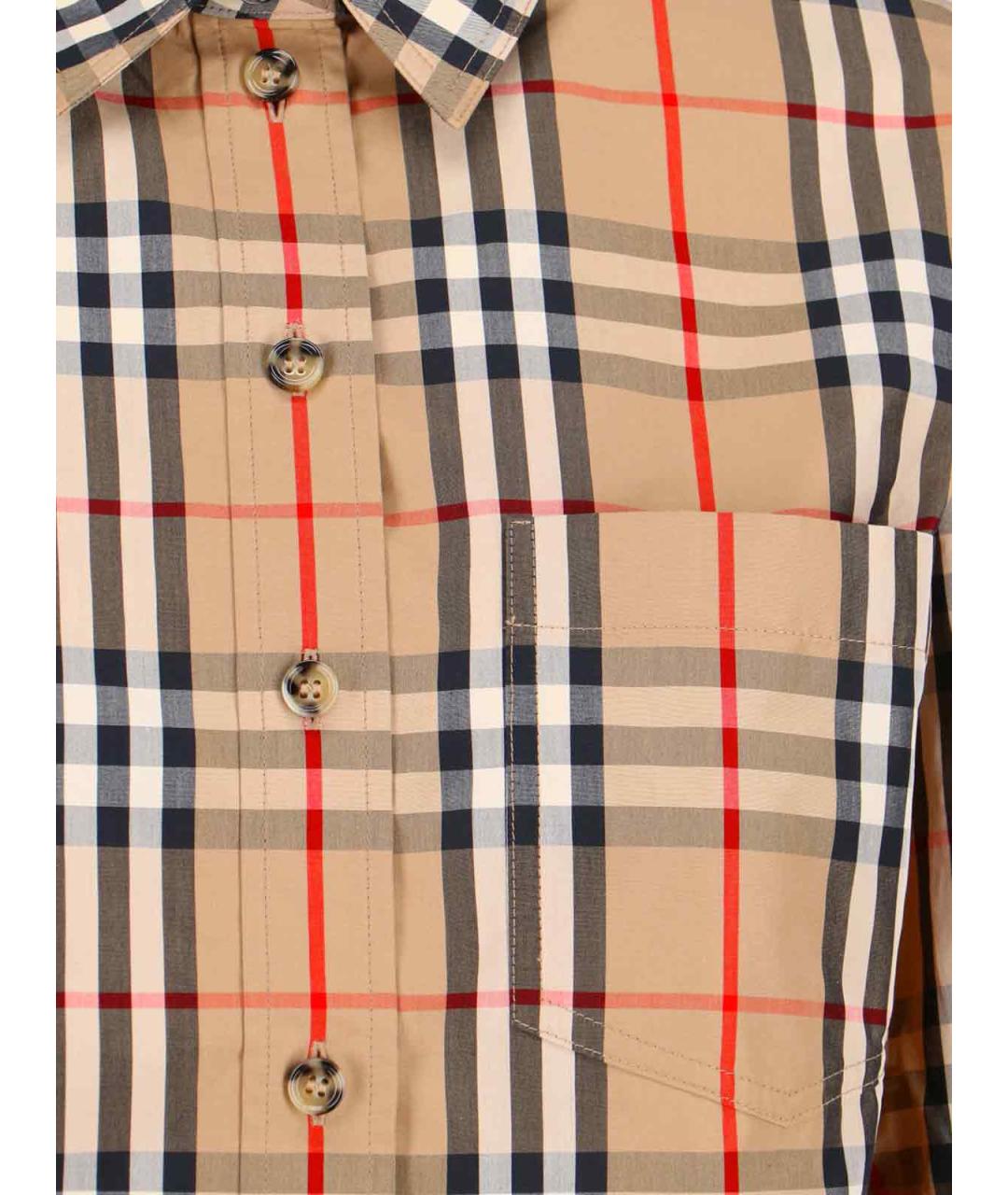 BURBERRY Бежевая хлопковая рубашка, фото 3