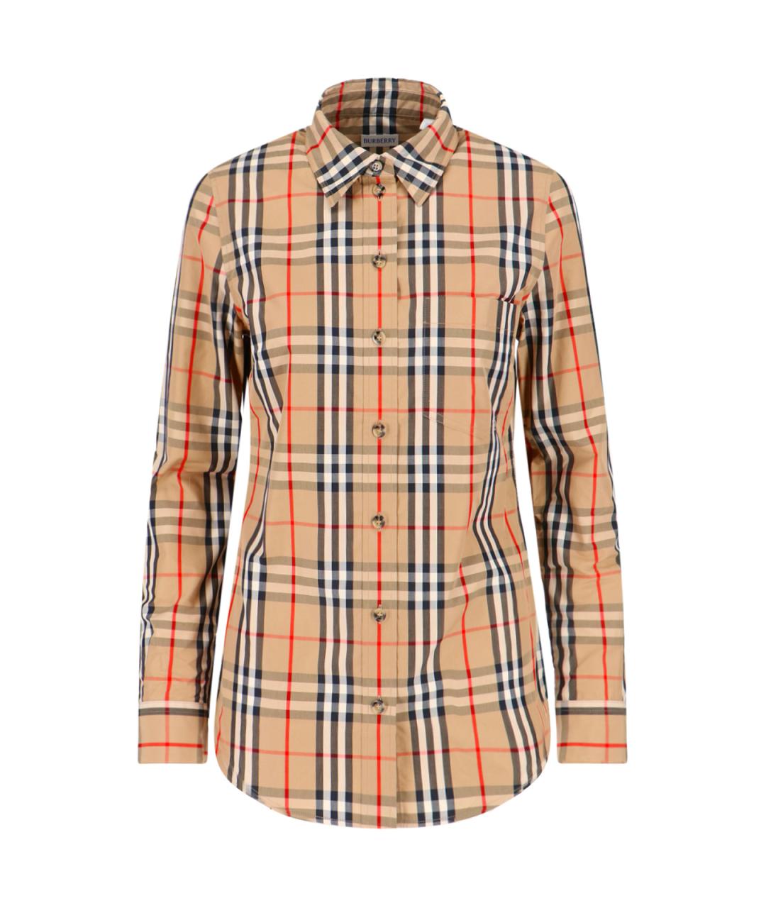 BURBERRY Бежевая хлопковая рубашка, фото 1