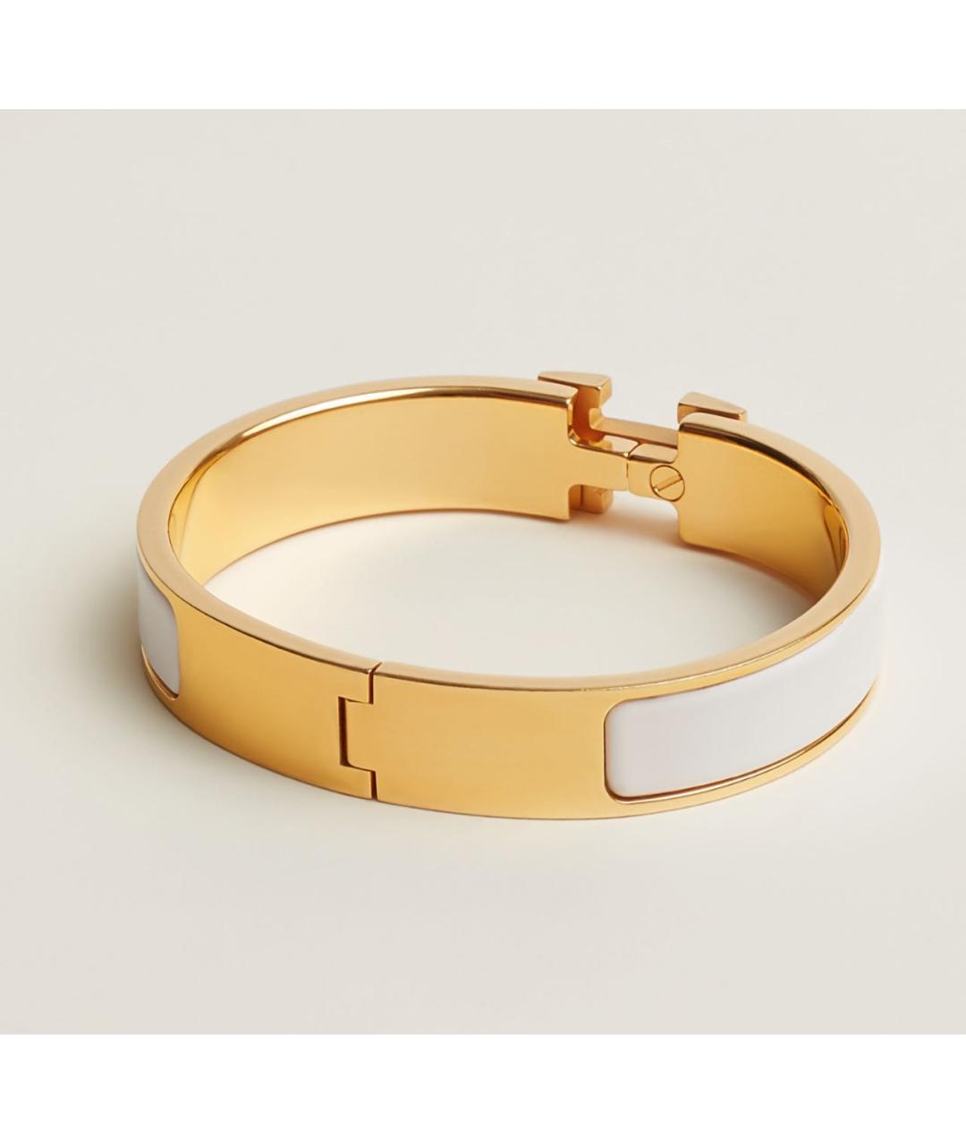 HERMES Белый металлический браслет, фото 2