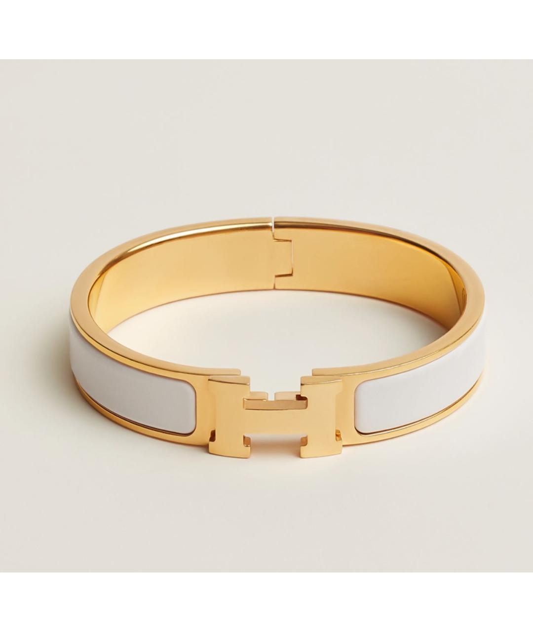 HERMES Белый металлический браслет, фото 4