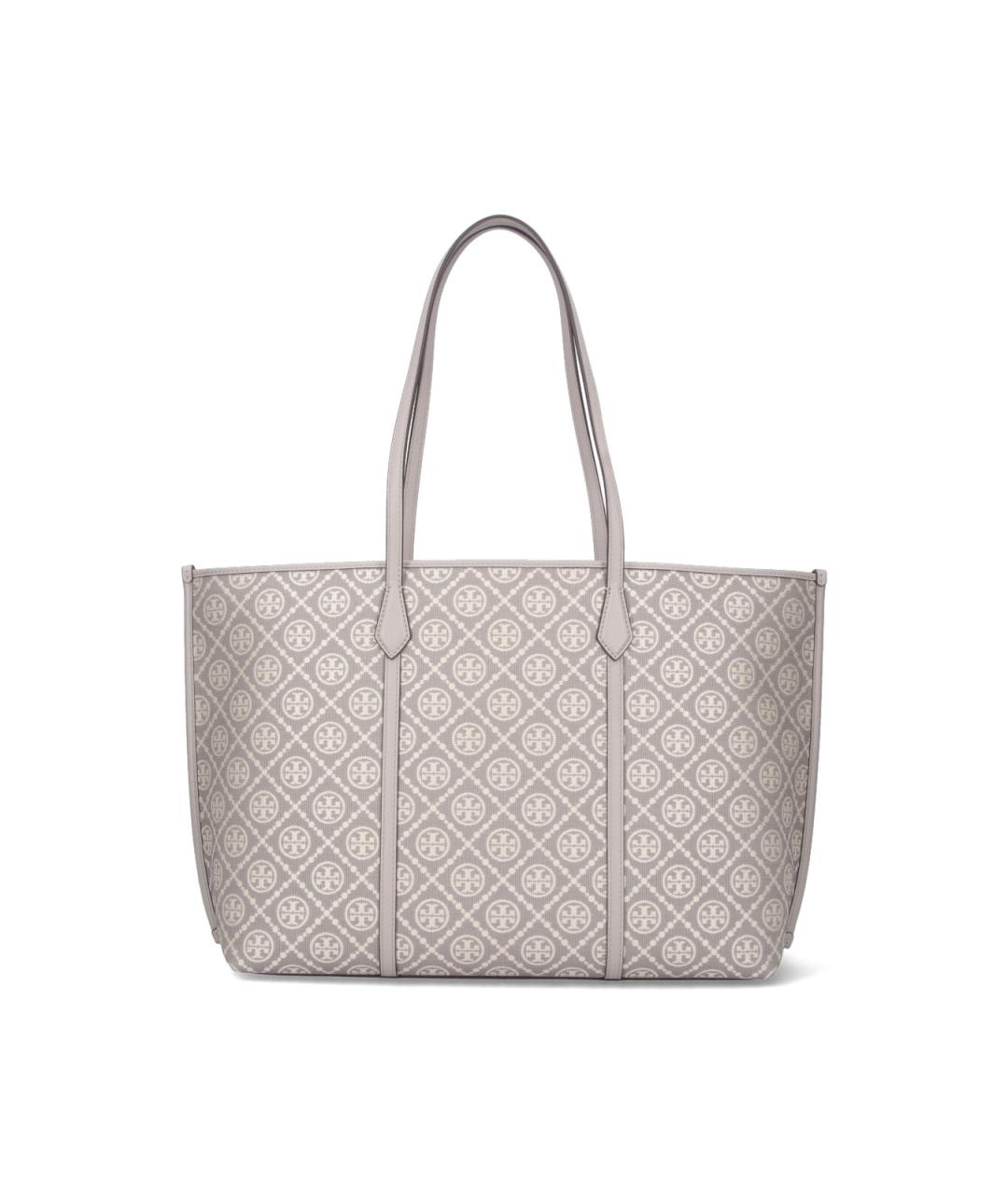 TORY BURCH Серая синтетическая сумка тоут, фото 3