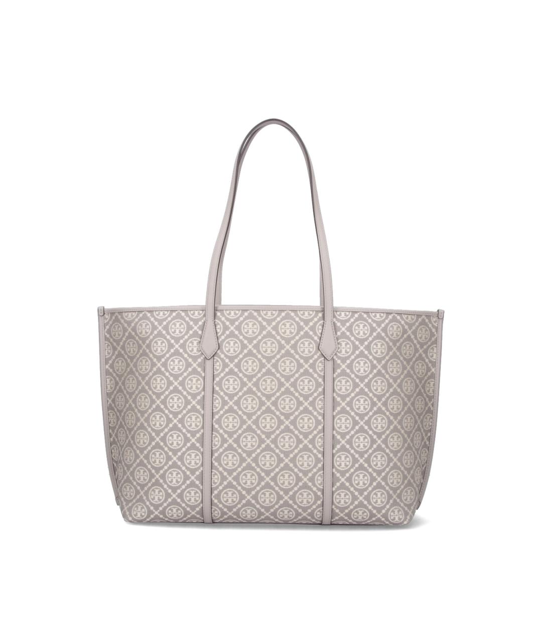 TORY BURCH Серая синтетическая сумка тоут, фото 1