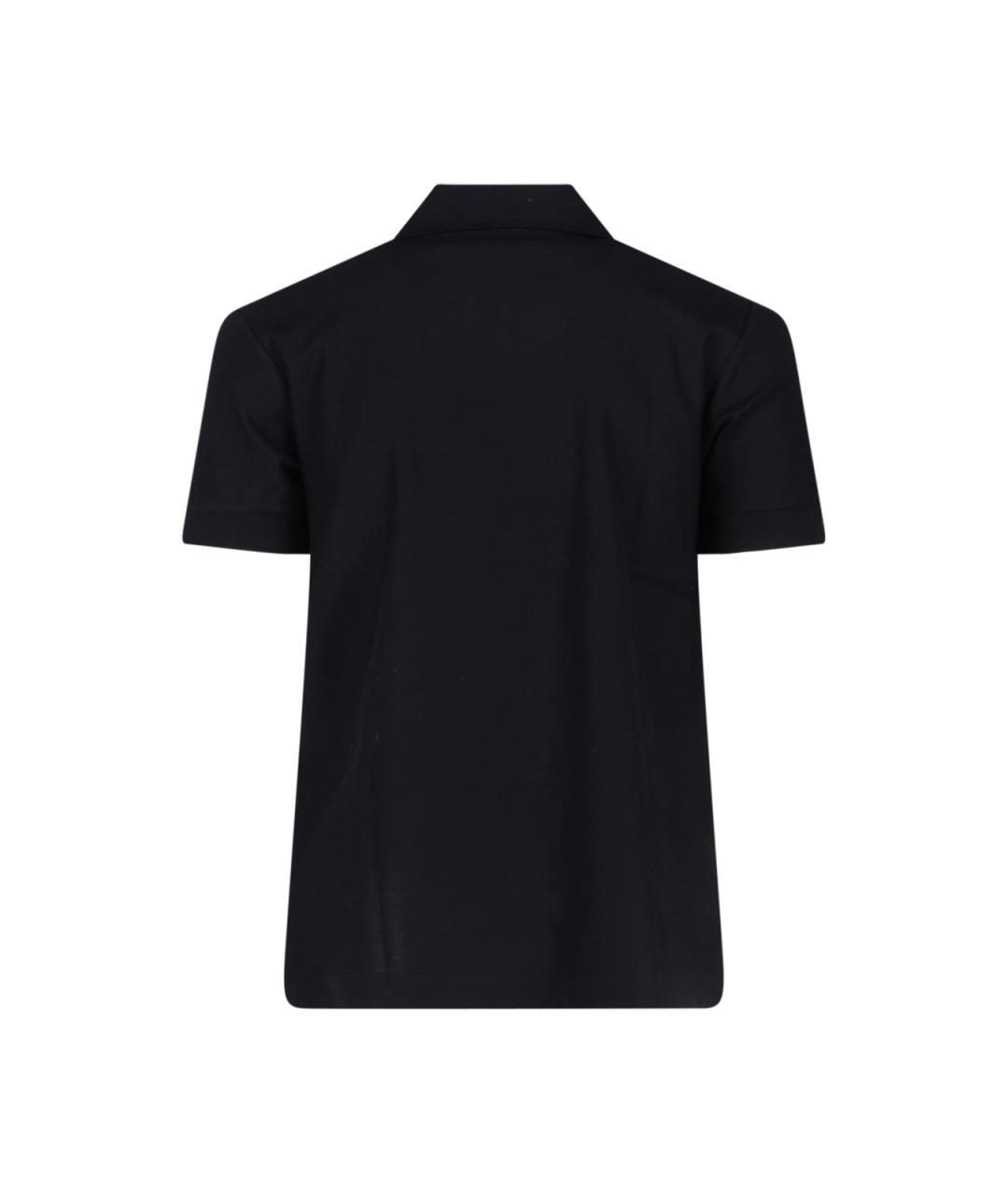 BURBERRY Черное хлопковое поло с коротким рукавом, фото 2