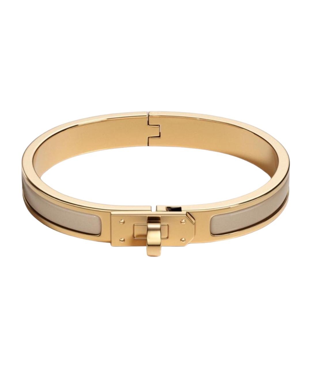 HERMES Бежевый металлический браслет, фото 1