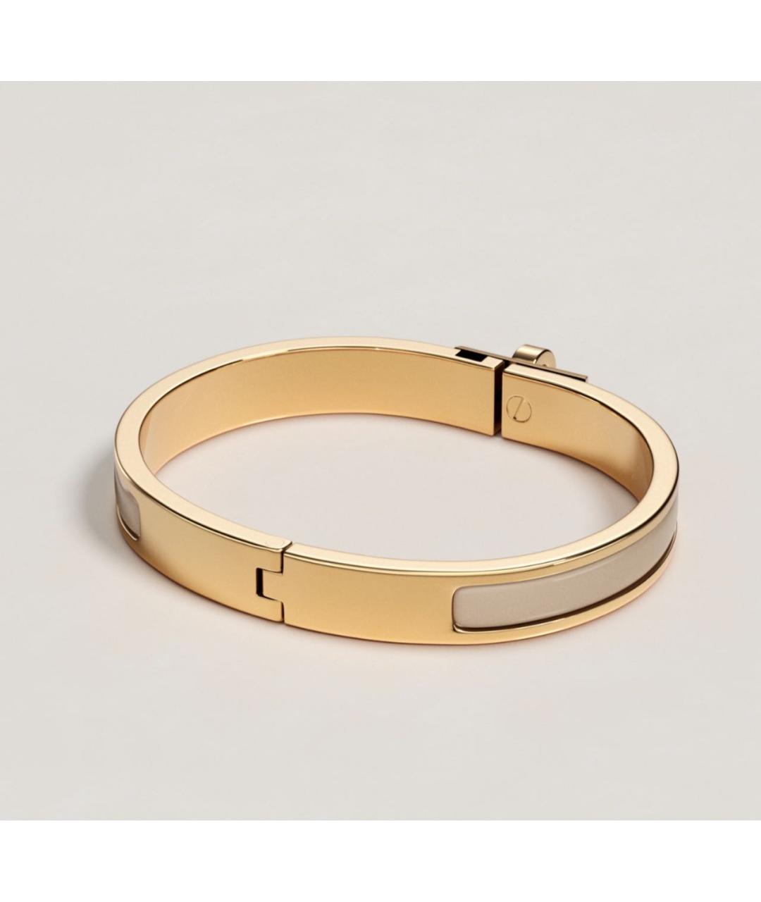 HERMES Бежевый металлический браслет, фото 2